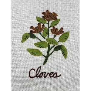 Crewel Handmade Cloves Vintage 1970's